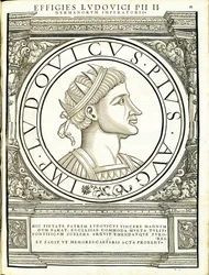 Ludouicus Pius, illustration de Imperatorum romanorum omnium orientalium et occidentalium verissimae imagines ex antiquis numismatis
